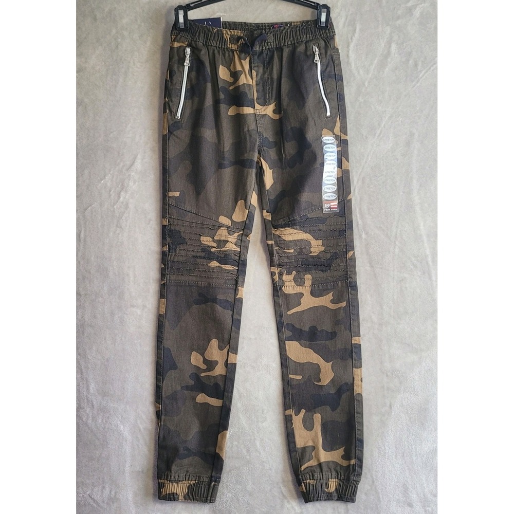 Phat Farm Pants Youth Large 14/16 Camouflage Elastic Waist Zip Pockets Stretch - Picture 2 of 7